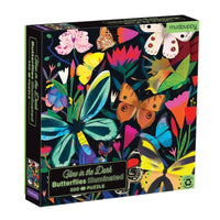 Butterflies Illuminated 500 Piece Glow in the Dark Jigsaw Puzzle Mudpuppy