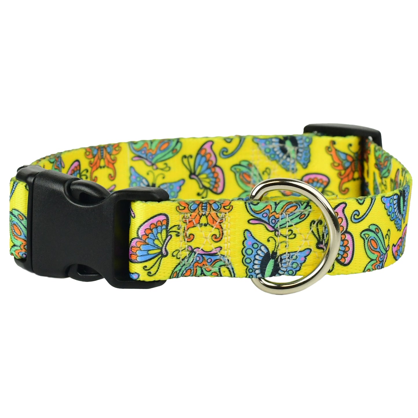 Butterflies on Yellow Dog Collar