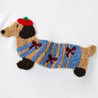 Sausage Dog Flocking Embroidery Short Sleeve T-Shirt Unisex