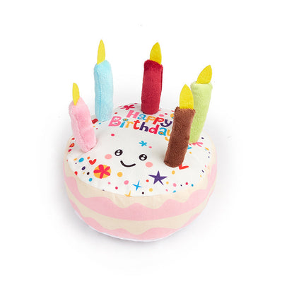 Interactive Birthday Cake Plush Dog Toy for Pet Enrichment