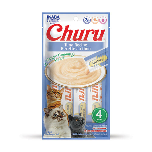 Inaba Churu Puree Tuna Puree Cat Lickable Treats (0.5oz) - Inaba Cat Treats - The Family Pet