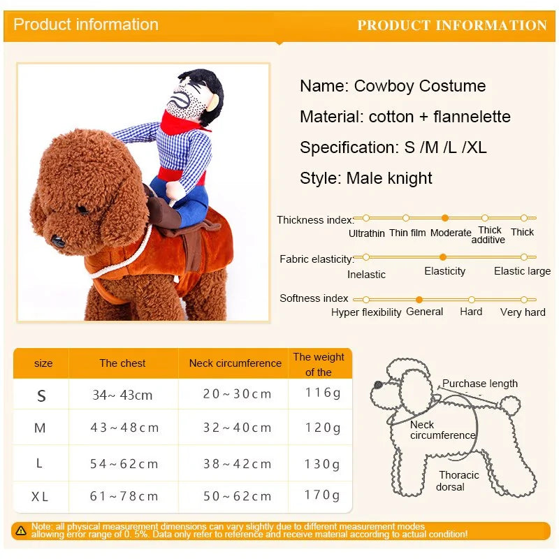 Dog Clothes Riding Horse Cowboy - Costumes - Mimarta