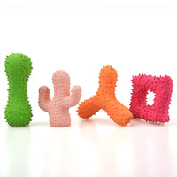 New Pet Latex Toy with Spiked Bone and Four-Corner Square Latex Sound Toy Durable Teeth-Cleaning Dog Toy