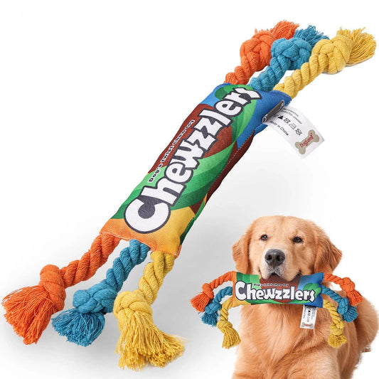 Puppy Cotton Chew Rope Toy Colorful Braided Knot