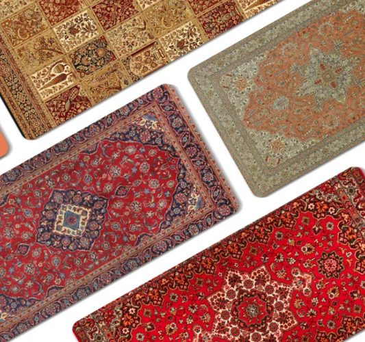 Large Persian Mouse Pad Office Carpet MousePad Natural Rubber Lockedge Anti Slip Desk Mat Laptop Office Game Accessories Pad