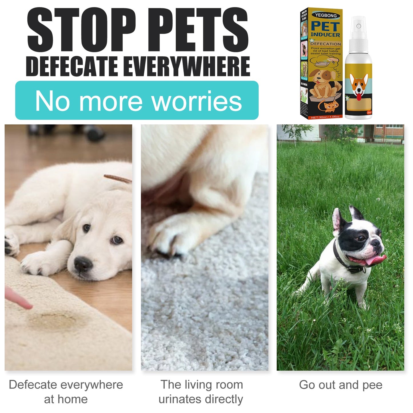 Pet Defecation Locator Spray, Pet Poop Location Pet Cats And Dogs Locate Defecation Inducers