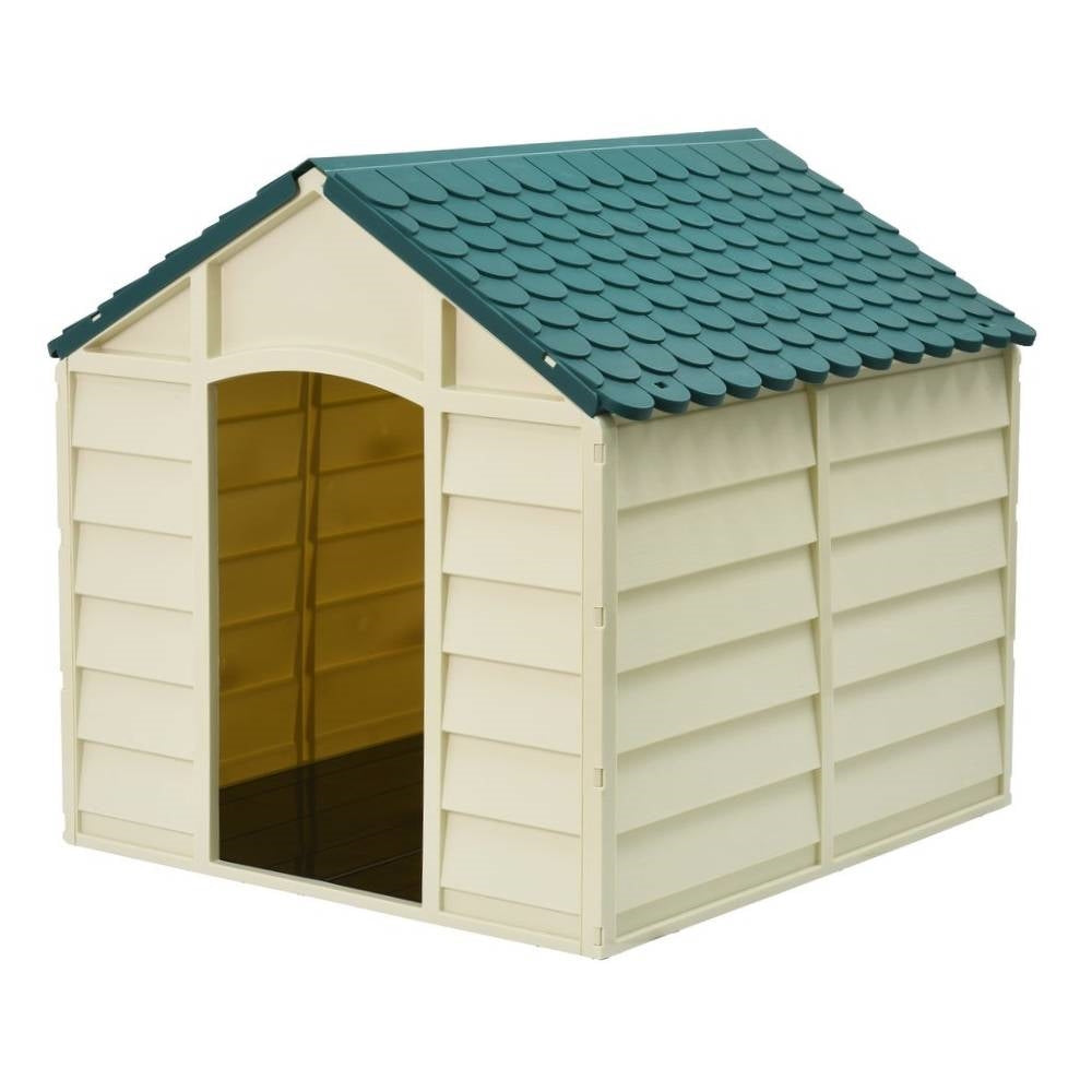 Large Heavy Duty Outdoor Waterproof Dog House in Beige Polypropylene - Outdoor > Dog House & Cat Houses - HomePacific