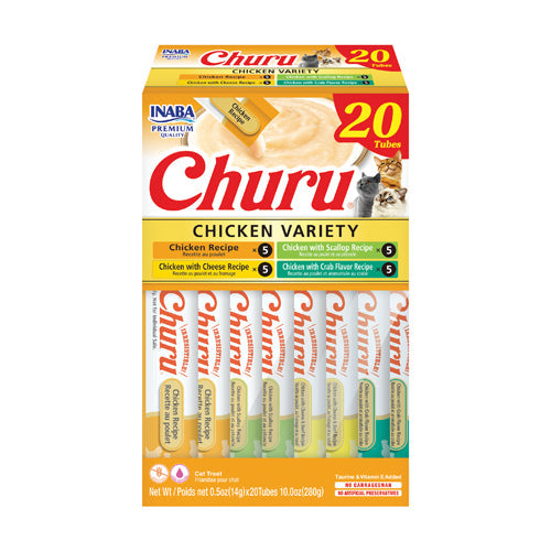 Inaba Churu Chicken Variety Box (20ct/.5oz) - Lickable Cat Treats - The Family Pet
