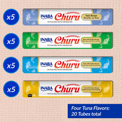 Inaba Churu Tuna Variety Box Lickable Cat Treats (20ct/.5oz)