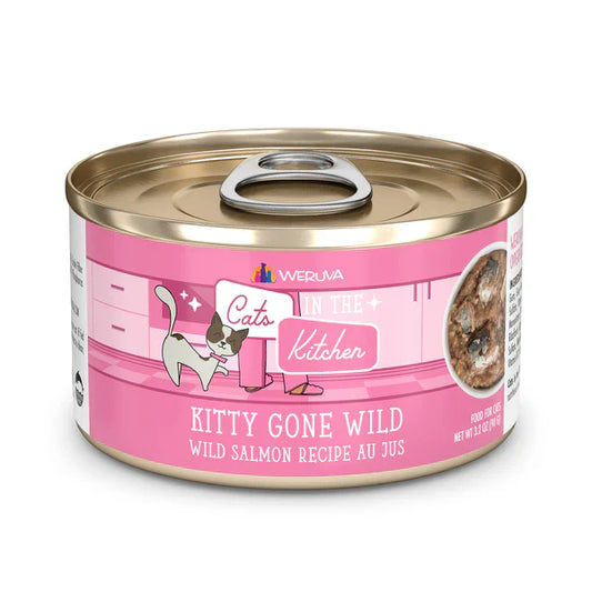 Kittens in the Kitchen Kitty Gone Wild Wild Salmon Recipe Au Jus (3oz) - Wet Cat Food - The Family Pet