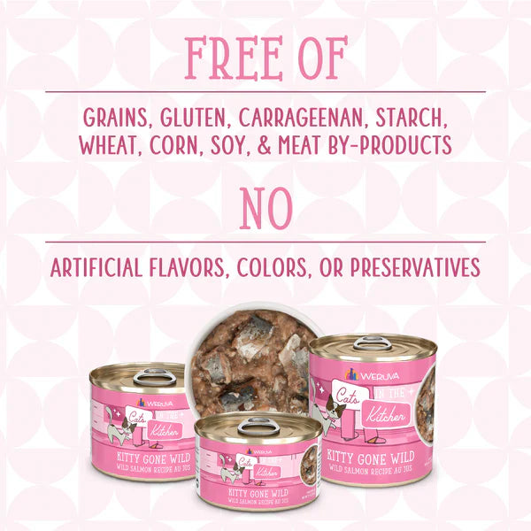 Kittens in the Kitchen Kitty Gone Wild Wild Salmon Recipe Au Jus (3oz) - Wet Cat Food - The Family Pet