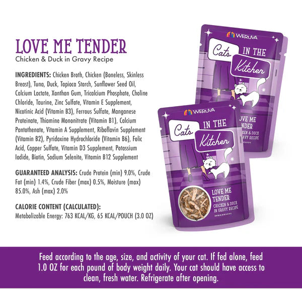 Cats in the Kitchen Love Me Tender Chicken & Duck in Gravy (3oz) - Wet Cat Food - The Family Pet