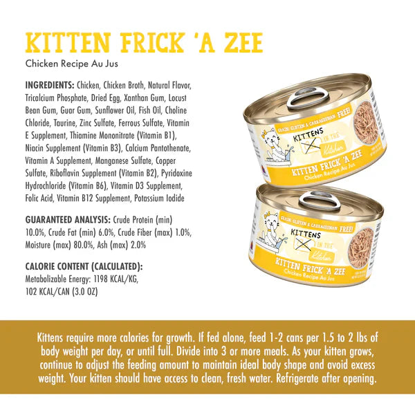 Cats in the Kitchen Kitten Kitten Frick 'A Zee Chicken Recipe Au Jus (3oz) - Cats in the Kitchen Wet Cat Food - The Family Pet