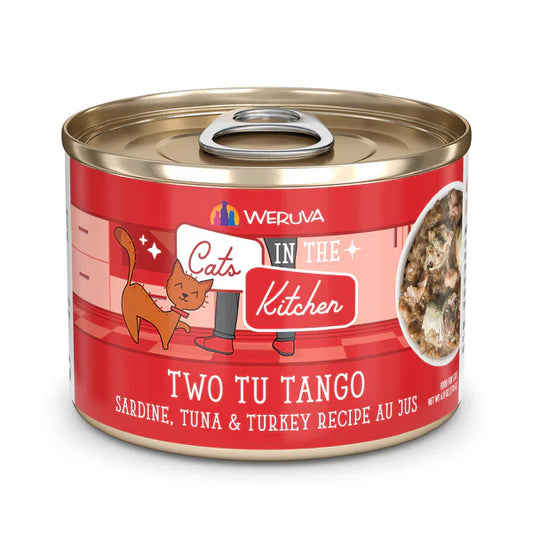 Cats in the Kitchen Two Tu Tango Sardine,Tuna and Turkey Recipe Au Jus (6oz) - Cats in the Kitchen Wet Cat Food - The Family Pet