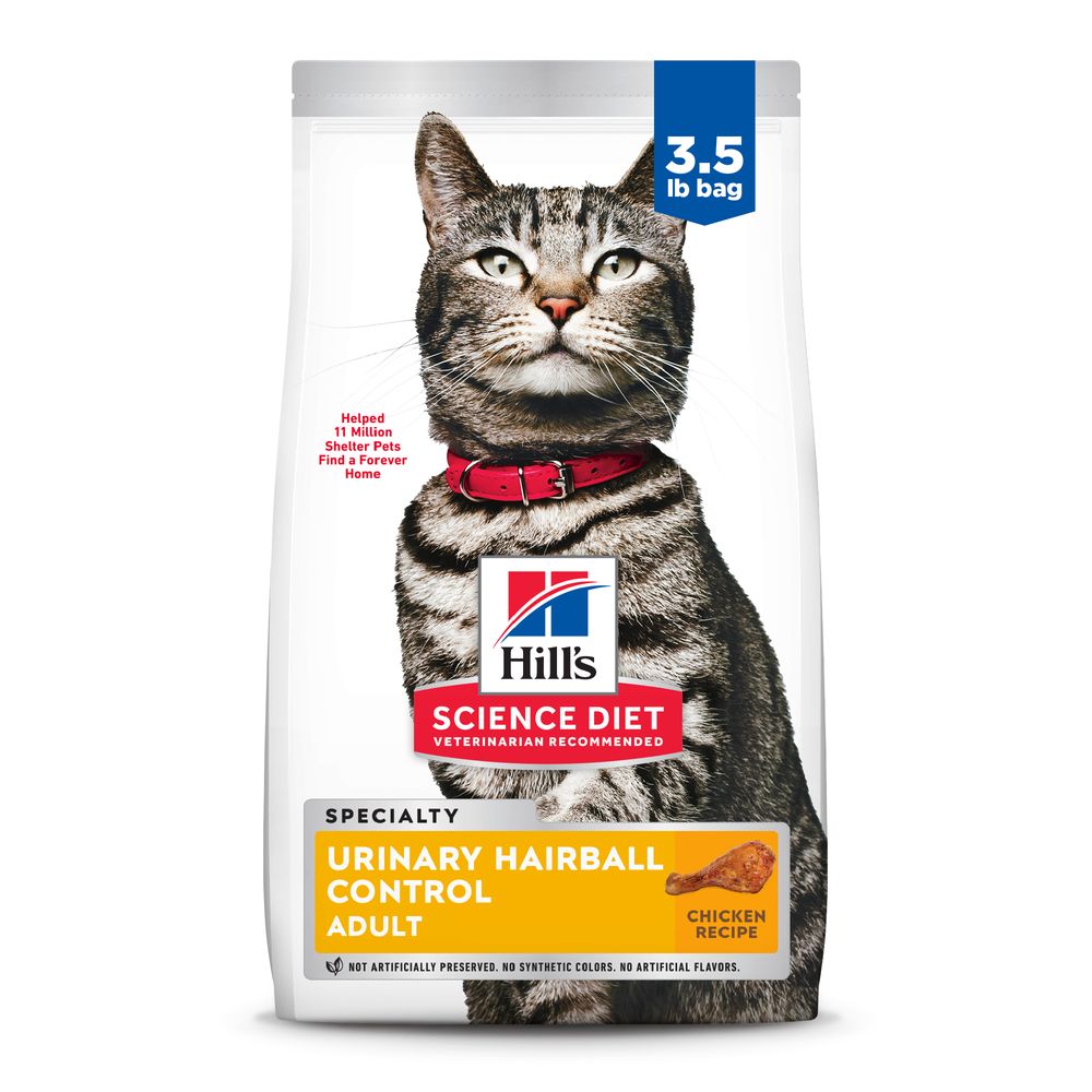 Hill's Science Diet Adult Urinary & Hairball Control Chicken Recipe Dry Cat Food - Dry Cat Food - The Family Pet