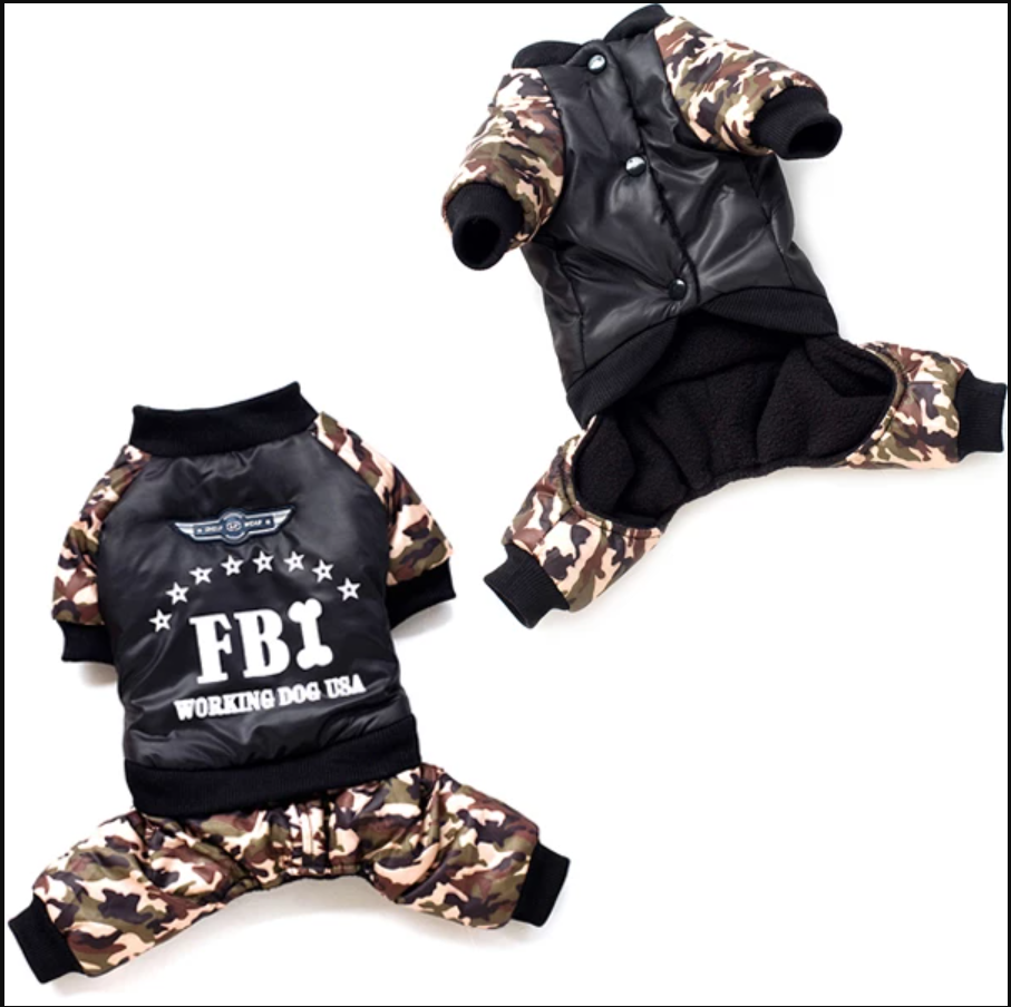 FBI Camouflage Coat |  Jumpsuit Pants - Purrfect Pet Kingdom
