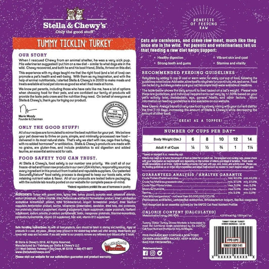 Stella & Chewy's Freeze Dried Dinner Tummy Ticklin' Turkey Cat Food - Freeze Dried Cat - The Family Pet