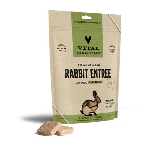 Vital Essentials Rabbit Mini Patties Freeze Dried Cat Food