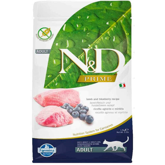Farmina N&D Lamb & Blueberry Adult Cat Kibble - Grain-Free Food