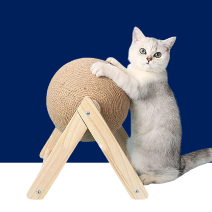 Interactive Sisal Cat Scratching Ball And Wooden Base Toy