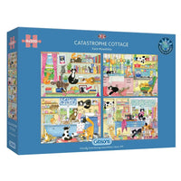Catastrophe Cottage Set of 4 500 Piece Jigsaw Puzzles Gibsons