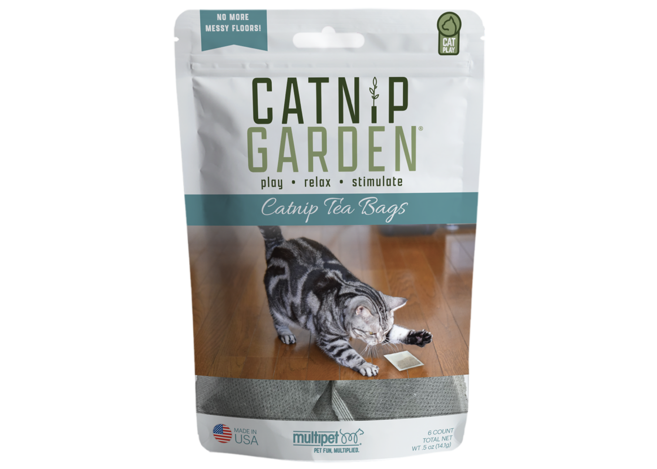 Multipet Catnip Garden Tea Bags 6ct. - Catnip Toy - The Family Pet