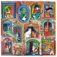 Cats in Windows 1000 Piece Jigsaw Puzzle eeBoo