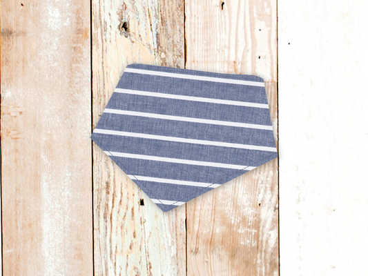 Dog Bandana Chambray Stripes Nautical Pet Scarf
