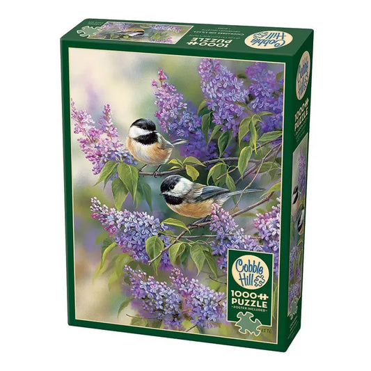 Chickadees & Lilacs 1000 Piece Jigsaw Puzzle Cobble Hill