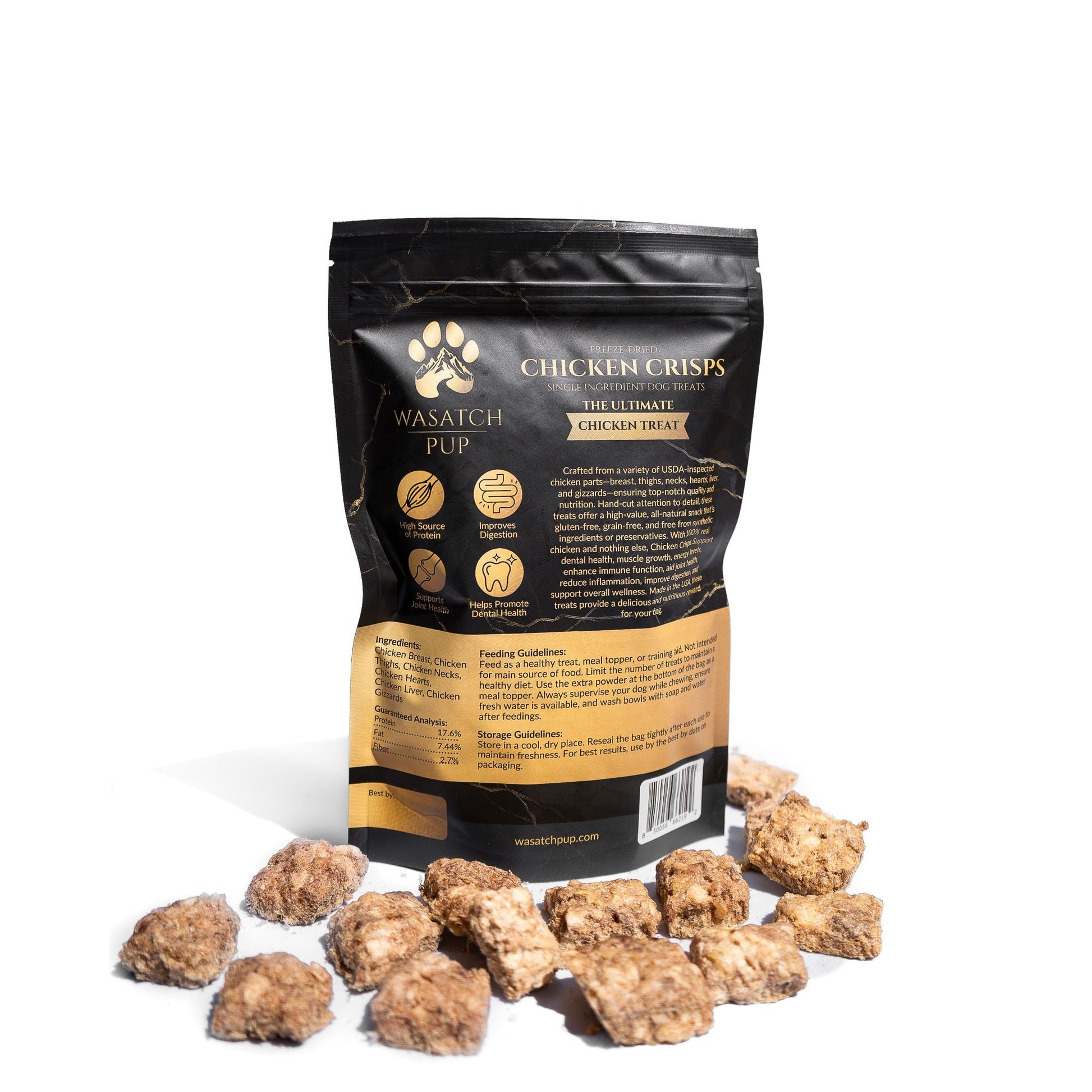 Freeze - Dried Chicken Crisps | Single Ingredient Dog Treats - Wasatch Pup