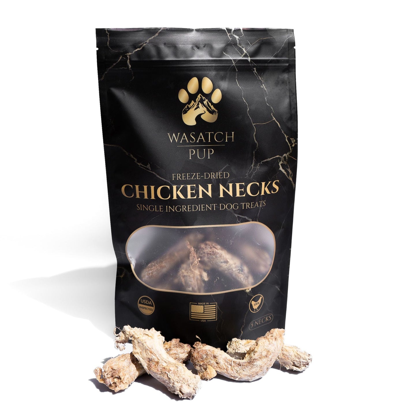 Freeze - Dried Chicken Necks | Single Ingredient Dog Treats - Wasatch Pup