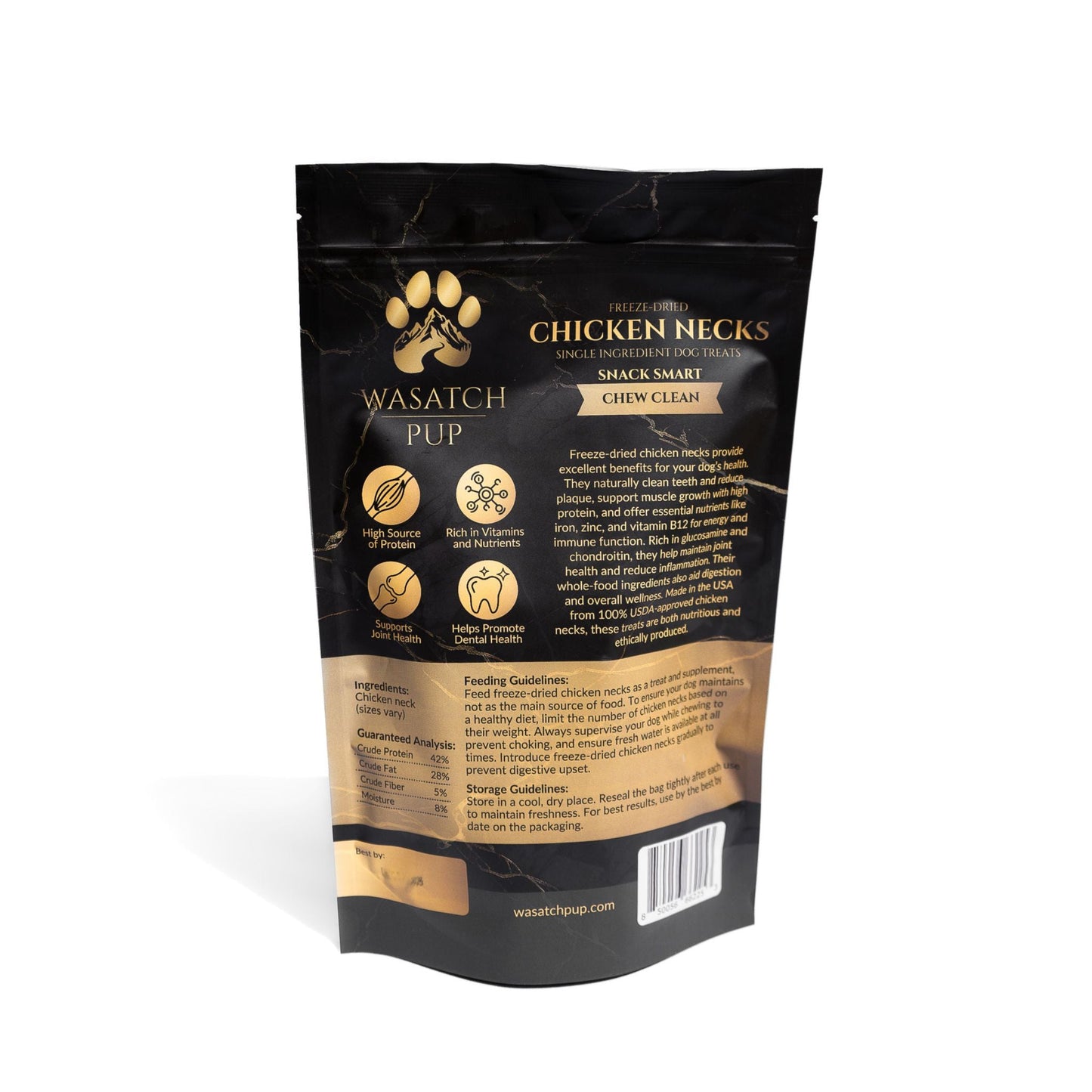 Freeze - Dried Chicken Necks | Single Ingredient Dog Treats - Wasatch Pup