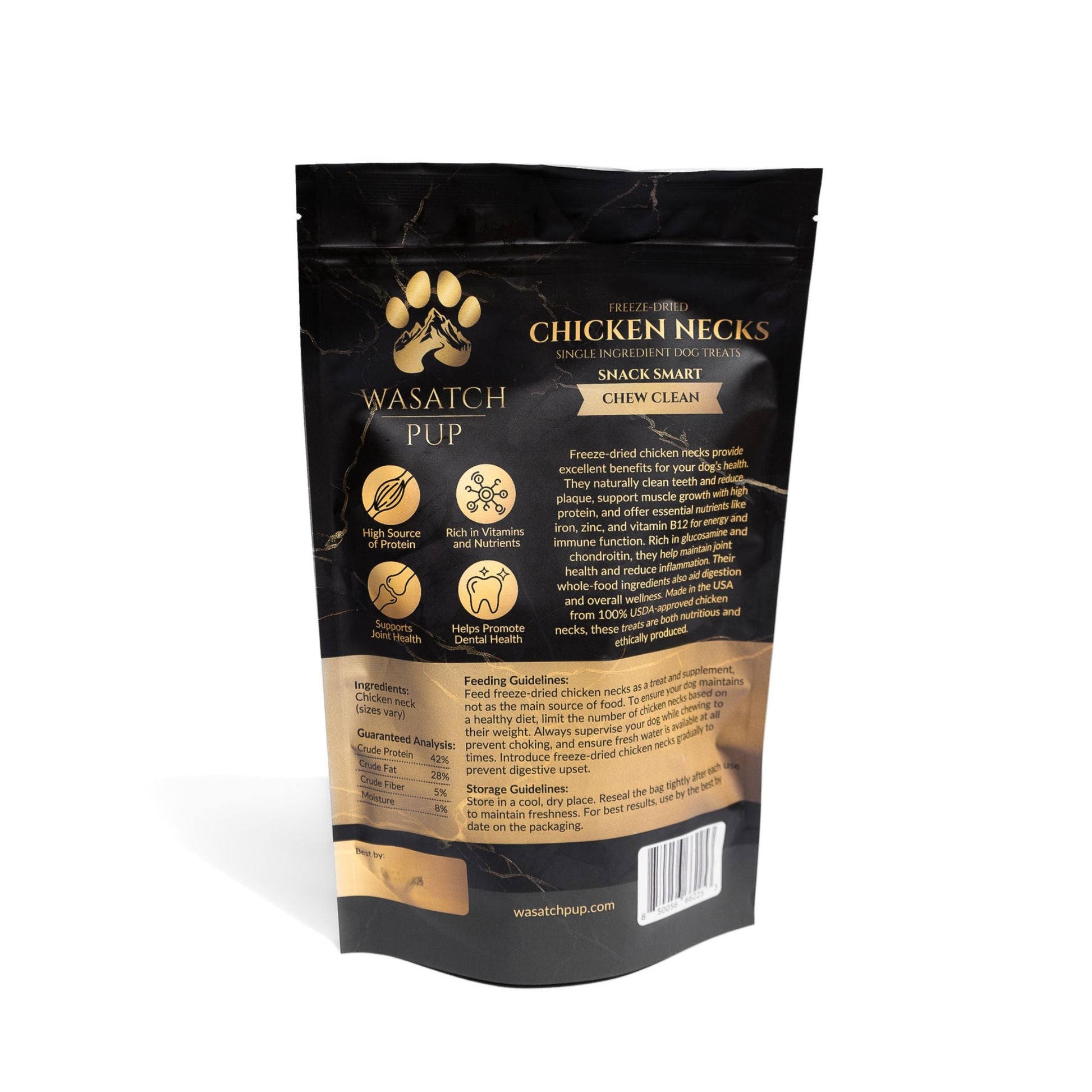 Freeze - Dried Chicken Necks | Single Ingredient Dog Treats - Wasatch Pup