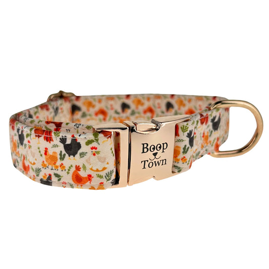 Dog Collar Chickens Pattern Adjustable 3oz 🐔