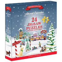 Christmas Town Fair Advent Calendar - 24 Set of 50 Piece Mini Jigsaw Puzzles Eurographics