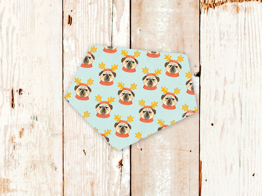 Dog Bandana Christmas Pugs Holiday Festive Pet Scarf
