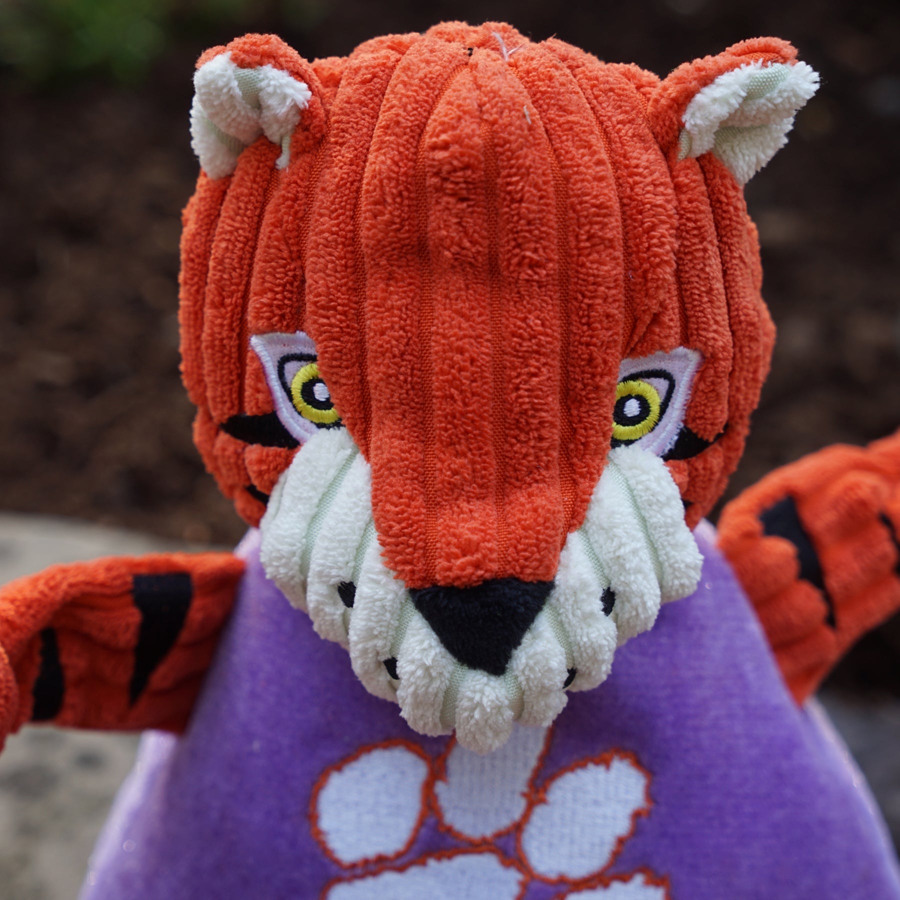 Dog Toy NCAA Clemson University The Tiger Knottie Plush Toy - size and texture image for dog toy