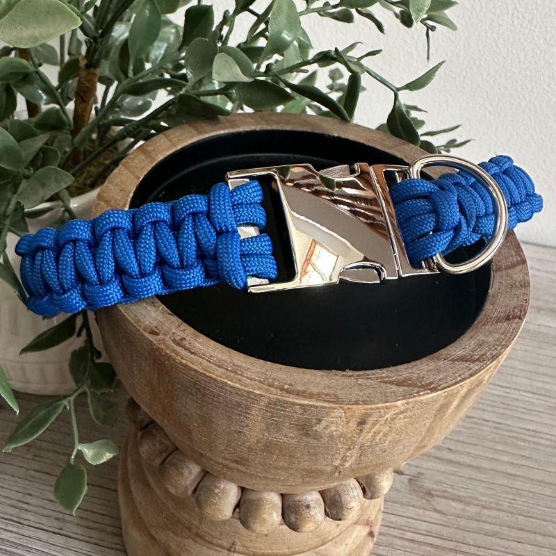 Cobra Braid in Royal Blue - Handmade Dog Collar