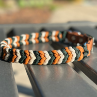 Coiled Charm Hand Braided Dog Collar in Hunter Green,