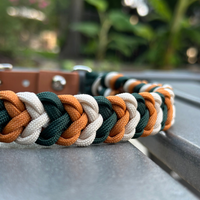 Coiled Charm Hand Braided Dog Collar in Hunter Green,