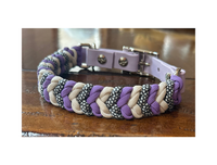 Coiled Charm Hand Braided Dog Collar in Lilac, Cream, &