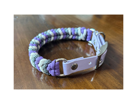 Coiled Charm Hand Braided Dog Collar in Lilac, Cream, &