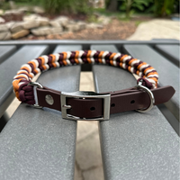 Coiled Charm Hand Braided Dog Collar in Mustard, Burgundy, &
