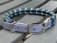 Coiled Charm Hand Braided Dog Collar in Navy, Emerald Green,
