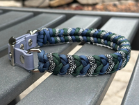 Coiled Charm Hand Braided Dog Collar in Navy, Emerald Green,