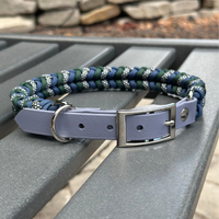 Coiled Charm Hand Braided Dog Collar in Navy, Emerald Green,