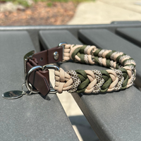 Coiled Charm Hand Braided Dog Collar in Olive, Light Tan, &