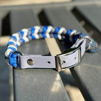 Coiled Charm Hand Braided Dog Collar in Royal Blue,