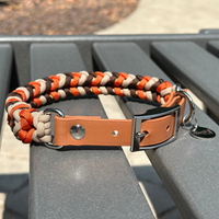 Coiled Charm Hand Braided Dog Collar in Burnt Orange, Walnut