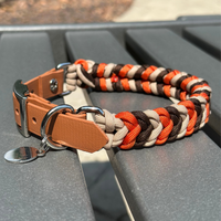 Coiled Charm Hand Braided Dog Collar in Burnt Orange, Walnut